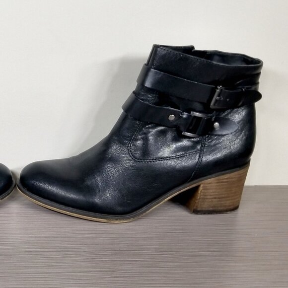 Franco Sarto Linden 2 Block Heel Booties, Black Leather, Womens Size 10 M / 40 - Picture 8 of 12